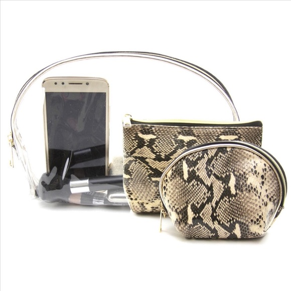 Handbags - 3 Pack Snake Print Travel Buddies 💕Price Drop 💕